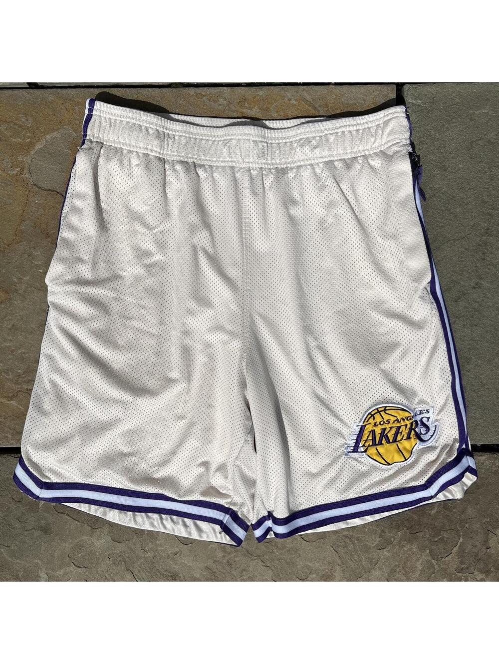 Los Angeles Lakers NBA mesh basketball side stripe shorts